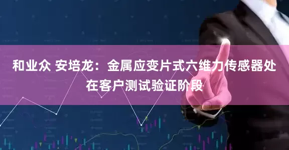 和业众 安培龙：金属应变片式六维力传感器处在客户测试验证阶段